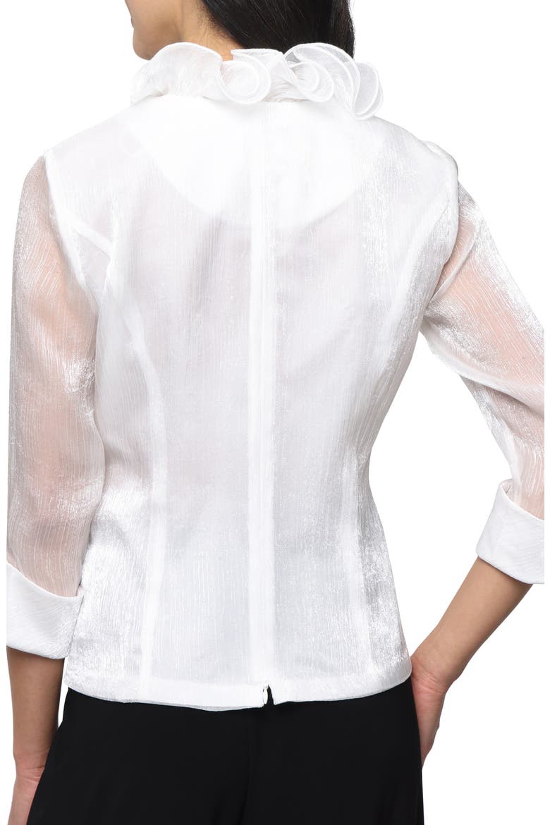 Structured Ruffle Chiffon Top, Alternate, color, IVORY