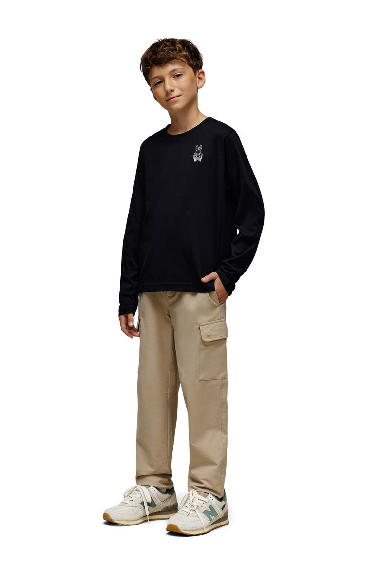 Psycho Bunny Kids' Johnny Pima Cotton Graphic T-Shirt, Alternate, color, Black