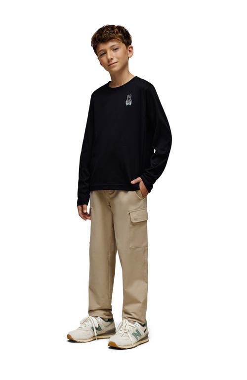 Psycho Bunny Kids' Johnny Pima Cotton Graphic T-shirt In Black