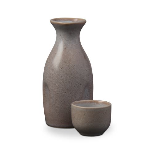 Tag Large Blush Saki Set Ceramic Beverage Serving Set For Bar In Gray