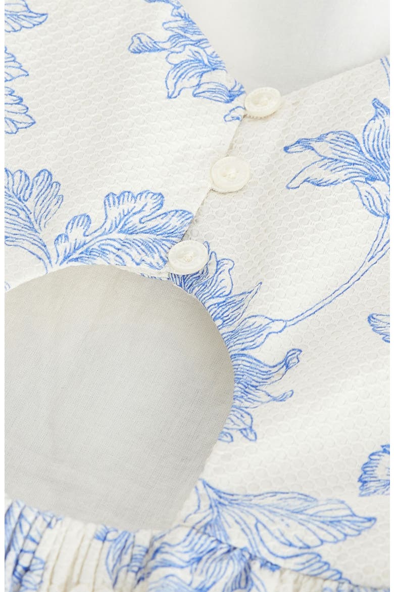 Kids' Floral Cotton Dobby Dress, Alternate, color, IVORY/ BLUE FLORAL