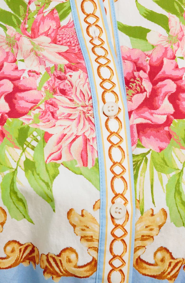 FLYING TOMATO Print Tie Waist Shirtdress, Alternate, color, Light Blue Multi