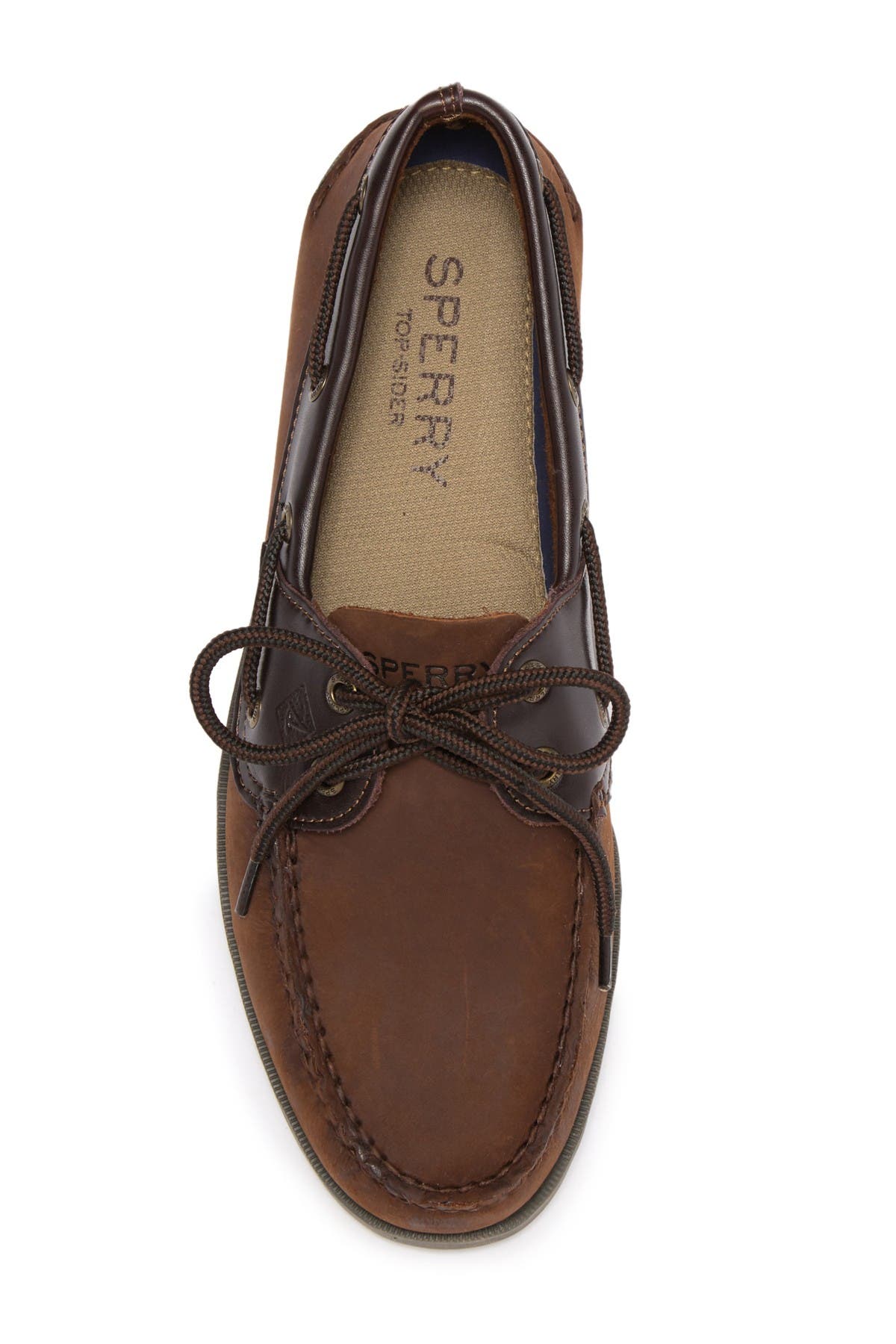 Sperry Leeward Leather Boat Shoe, Alternate, color, Brown