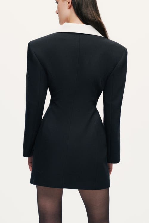 Nocturne Double-breasted Blazer Mini Dress In Black