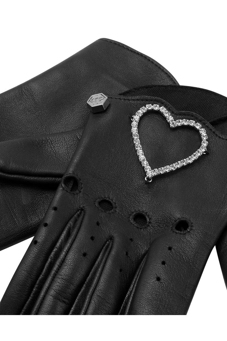 Mid-Gloves Heart Women, Alternate, color, black