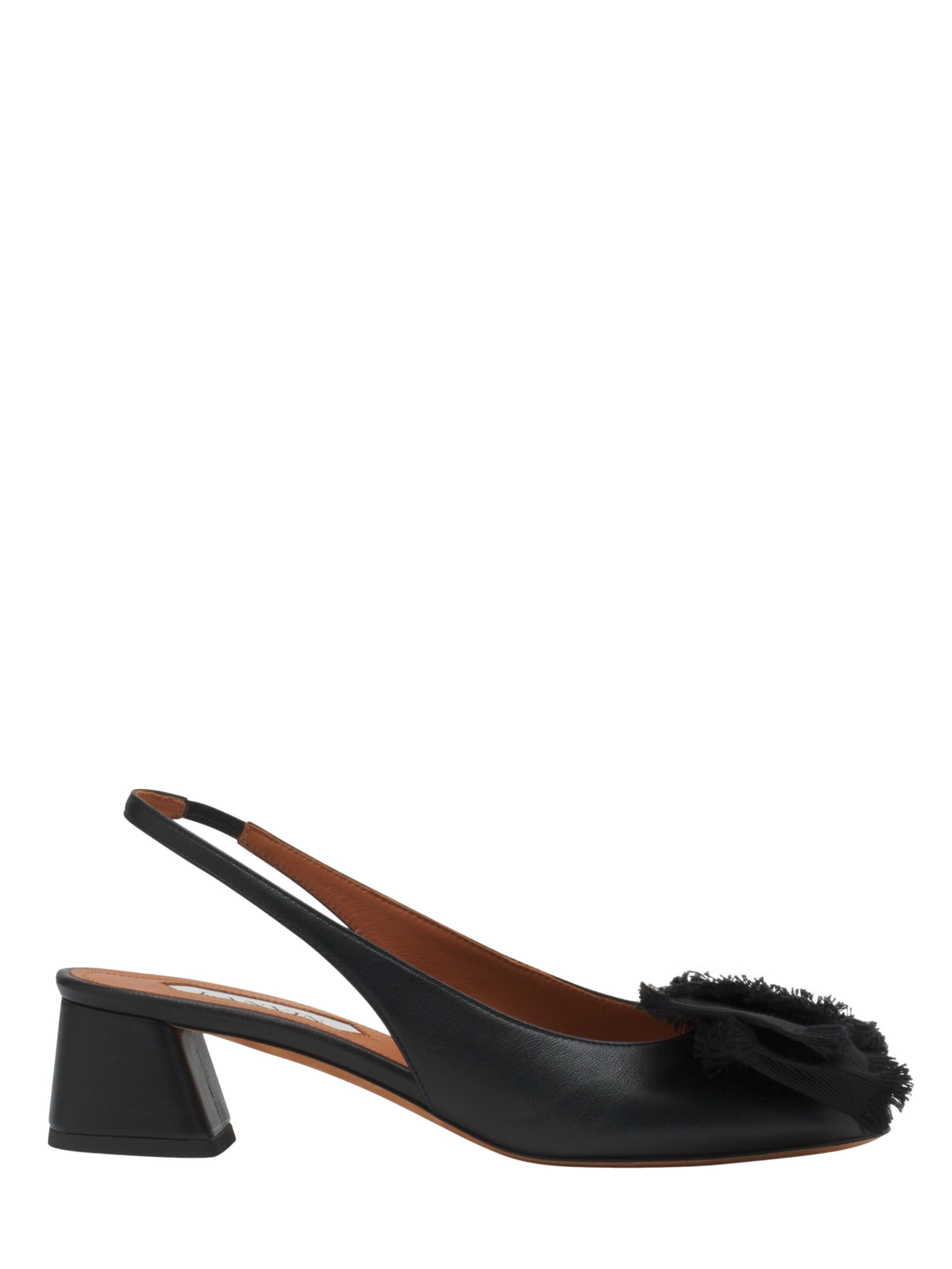 Lanvin Leather Heeled Slingback Ballerina, Main, color, Black