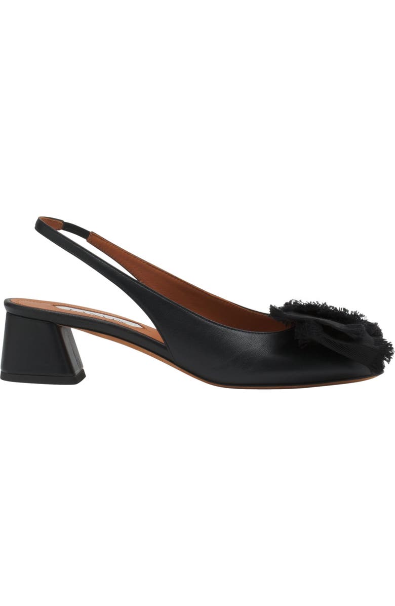 Lanvin Leather Heeled Slingback Ballerina, Main, color, Black