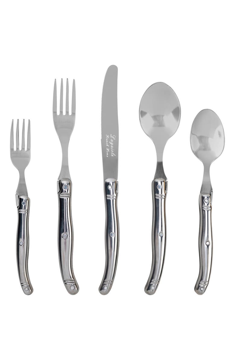 FRENCH HOME 20-Piece Laguiole Connoisseur Flatware Set, Main, color, Stainless-Steel