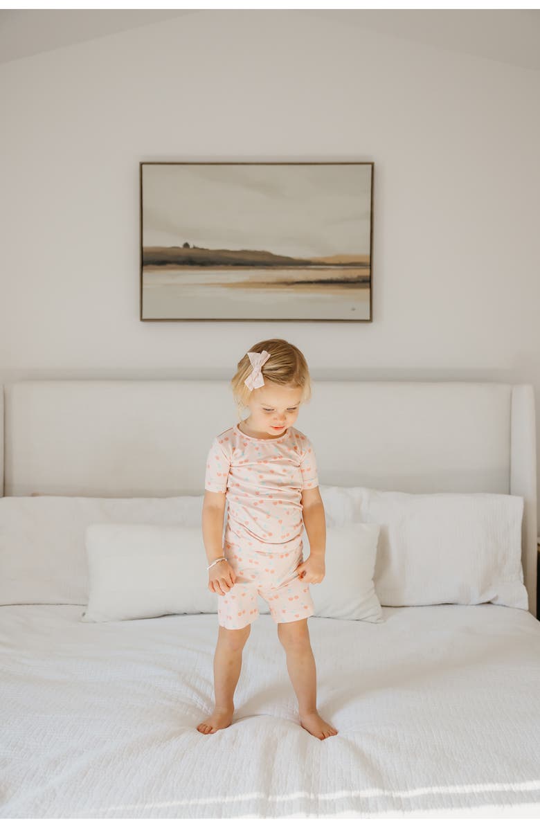 Copper Pearl Kids' Cheery Cherry Fitted Two-Piece Short Pajamas, Alternate, color,