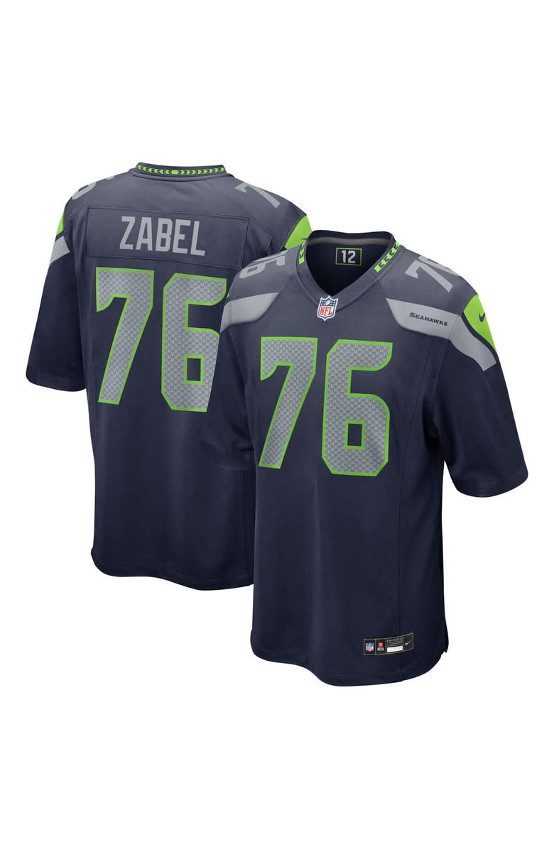 Nike Men's Nike Grey Zabel College Navy Seattle Seahawks 2025 NFL Draft First Round Pick Game Jersey, Alternate, color, Navy