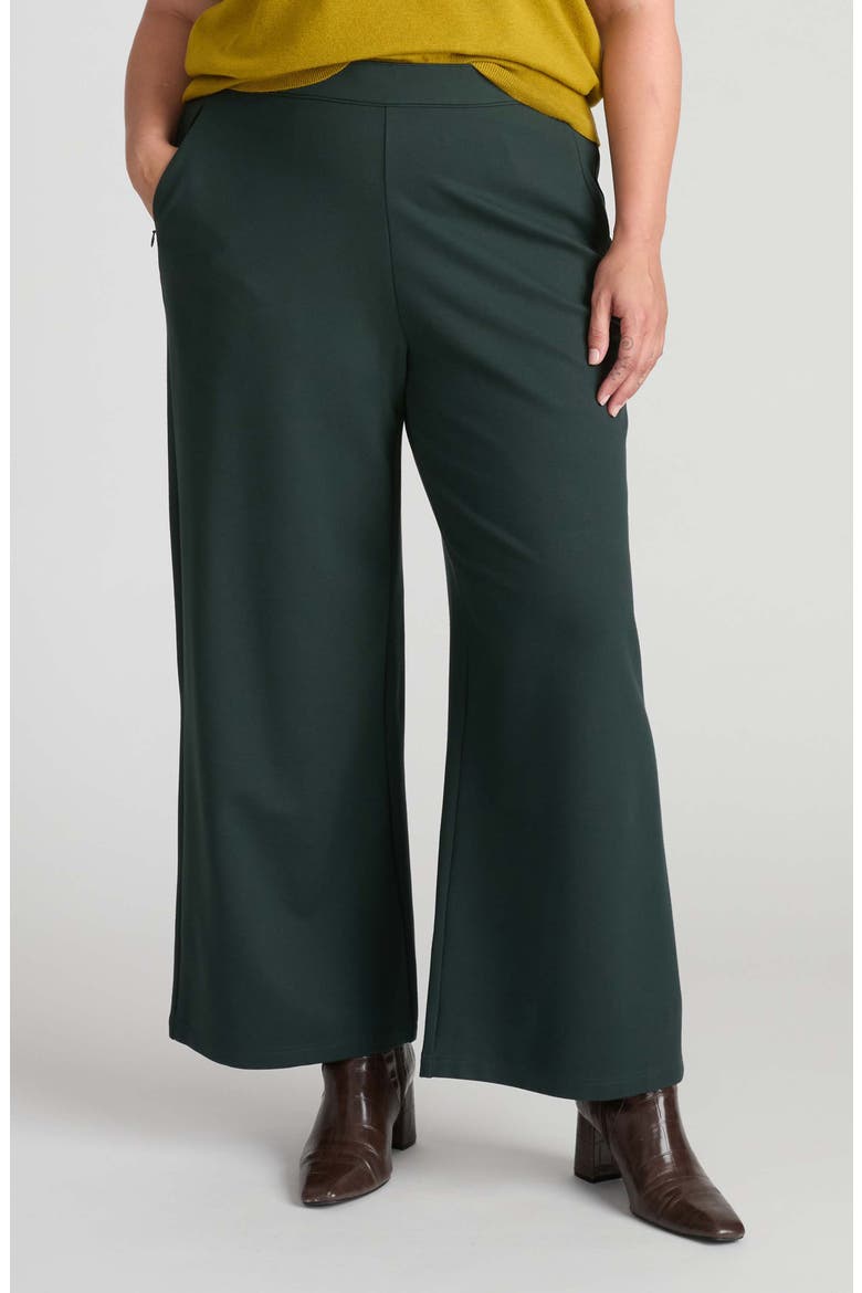 Stephanie Wide Leg Ponte Pants, Main, color, GREEN GEMSTONE