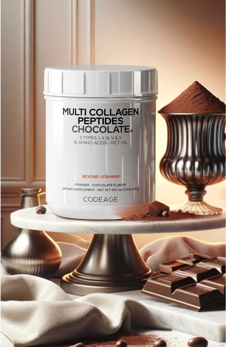 Codeage Multi Collagen Peptides Protein Chocolate Powder Supplement, Alternate, color, White