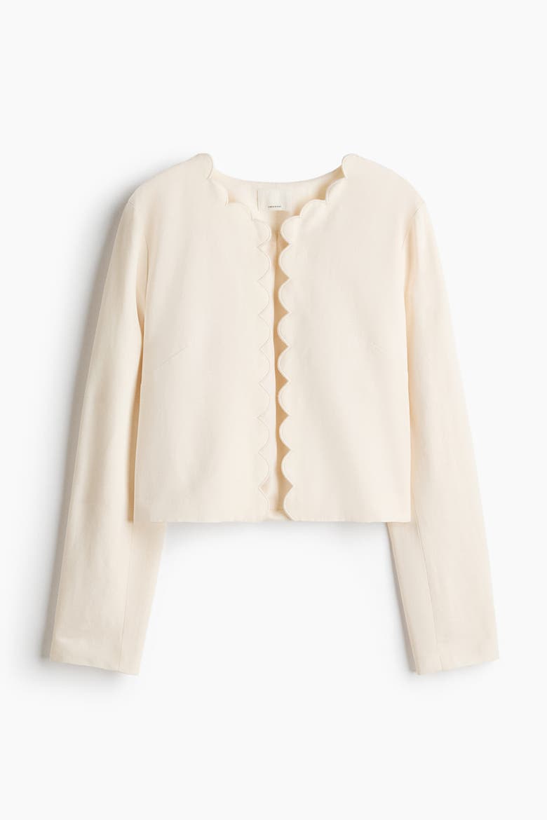 Scalloped-edge Jacket, Alternate, color, Cream