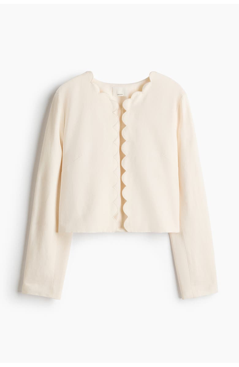 H&M Scalloped-edge jacket, Alternate, color, Cream