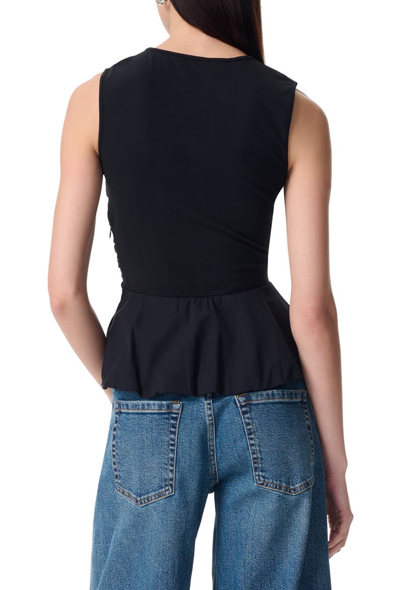 Rosa Bubble Peplum Top, Alternate, color, BLACK