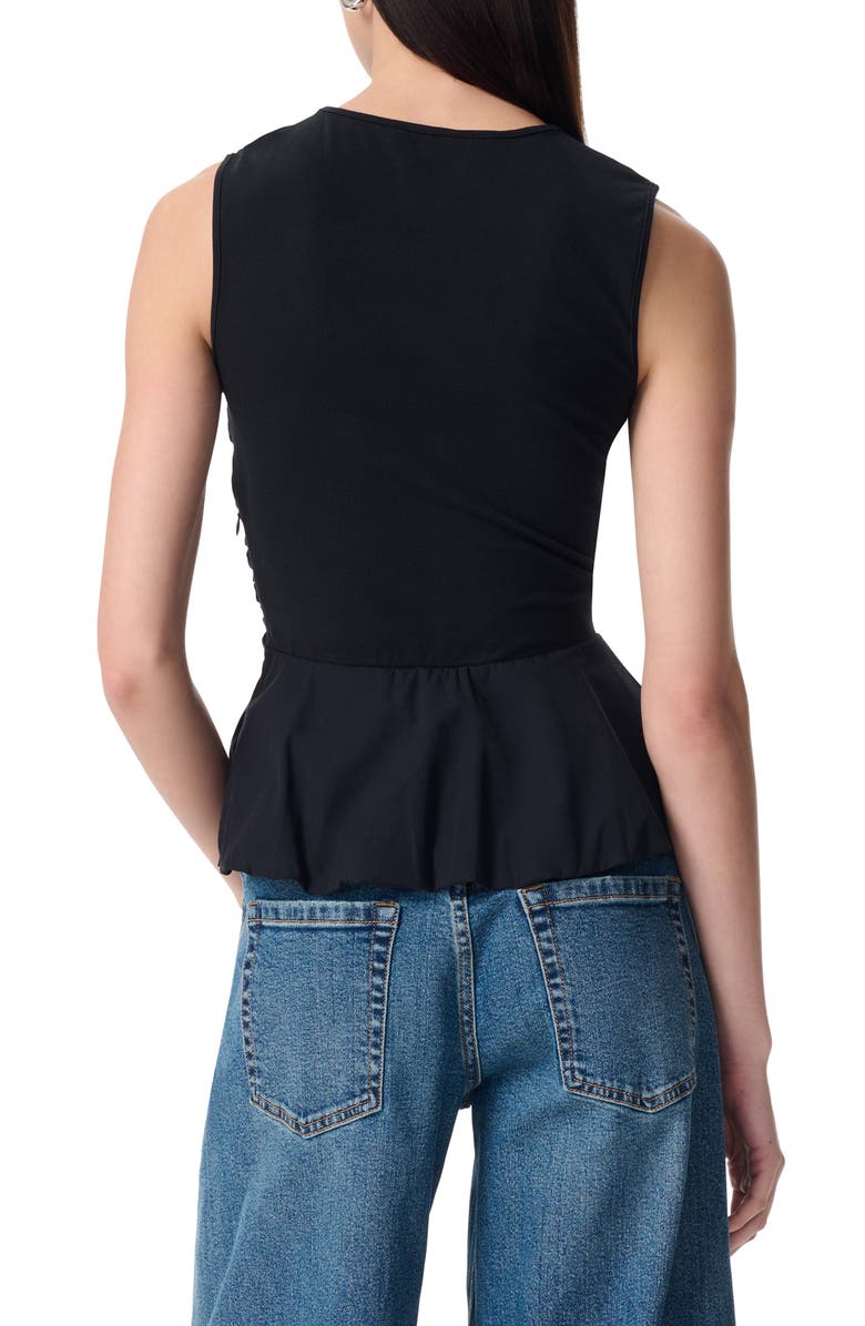 Robert Rodriguez Rosa Bubble Peplum Top, Alternate, color, Black