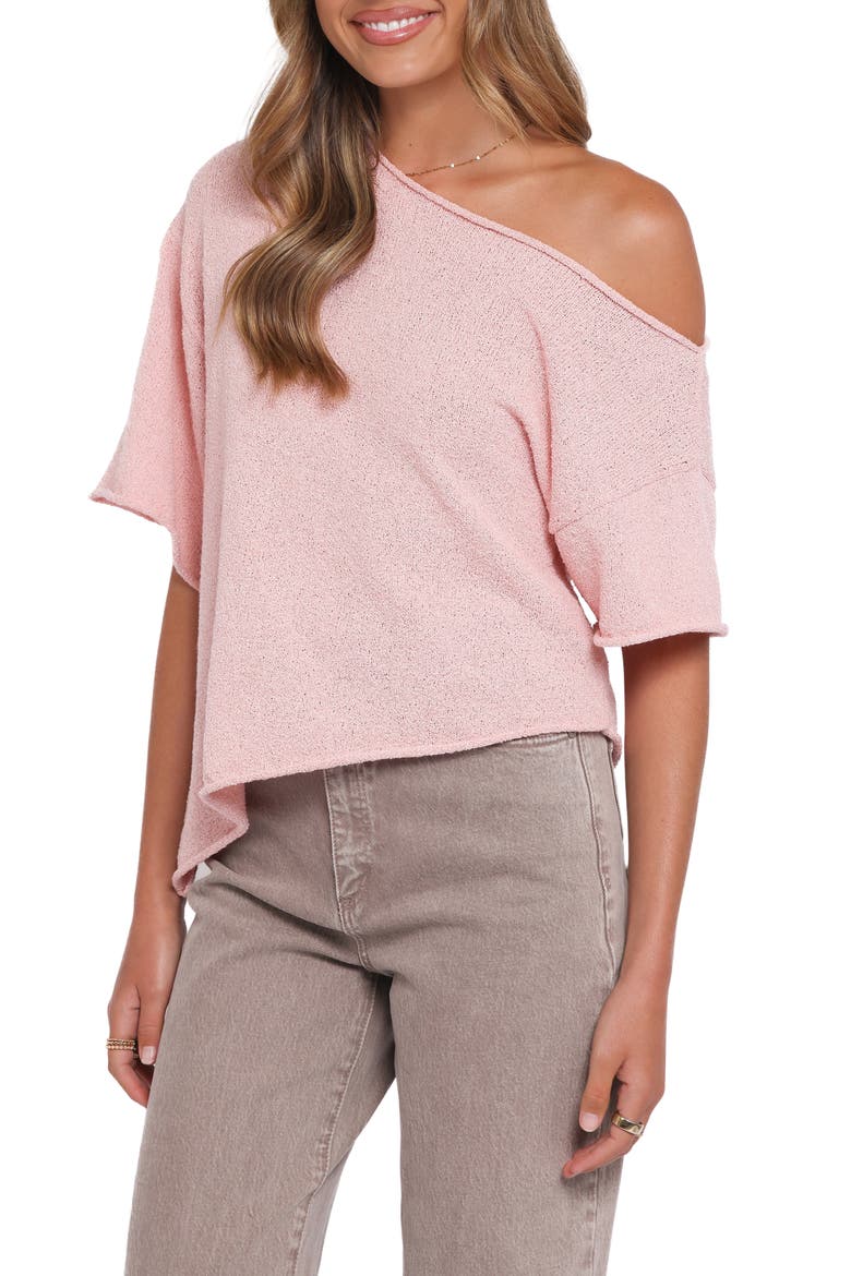 Ardena One Shoulder Bouclé Knit Top, Main, color, PINK