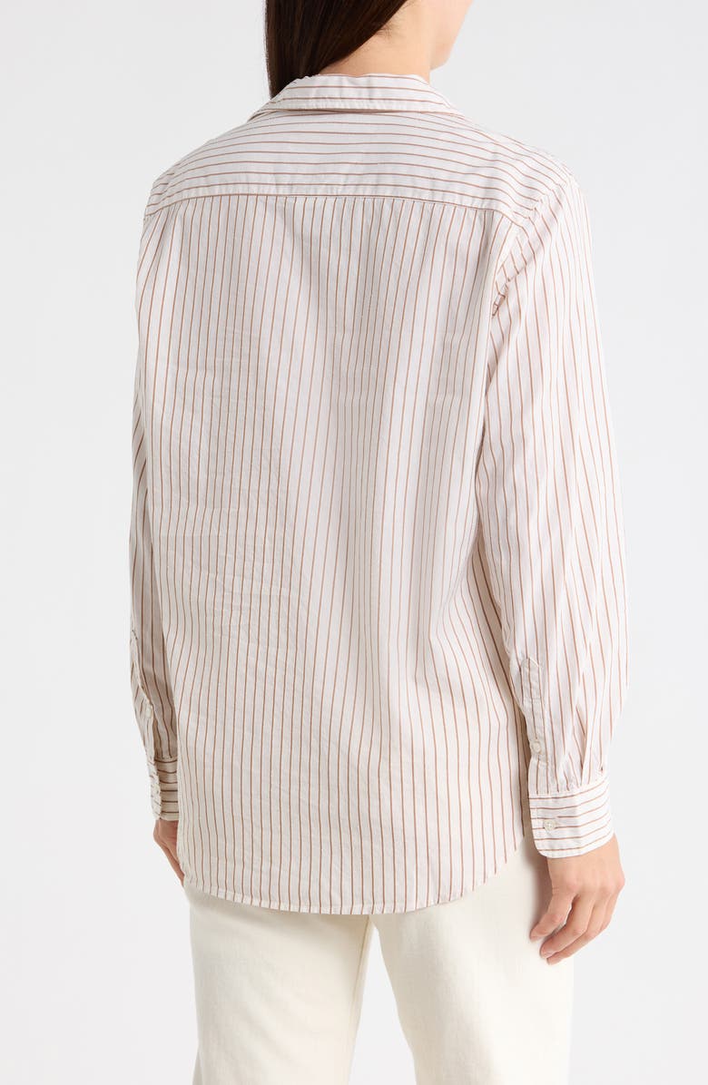 Frank & Eileen Eileen Relaxed Fit Stripe Button-Up Shirt, Alternate, color, Camel Cream Stripe