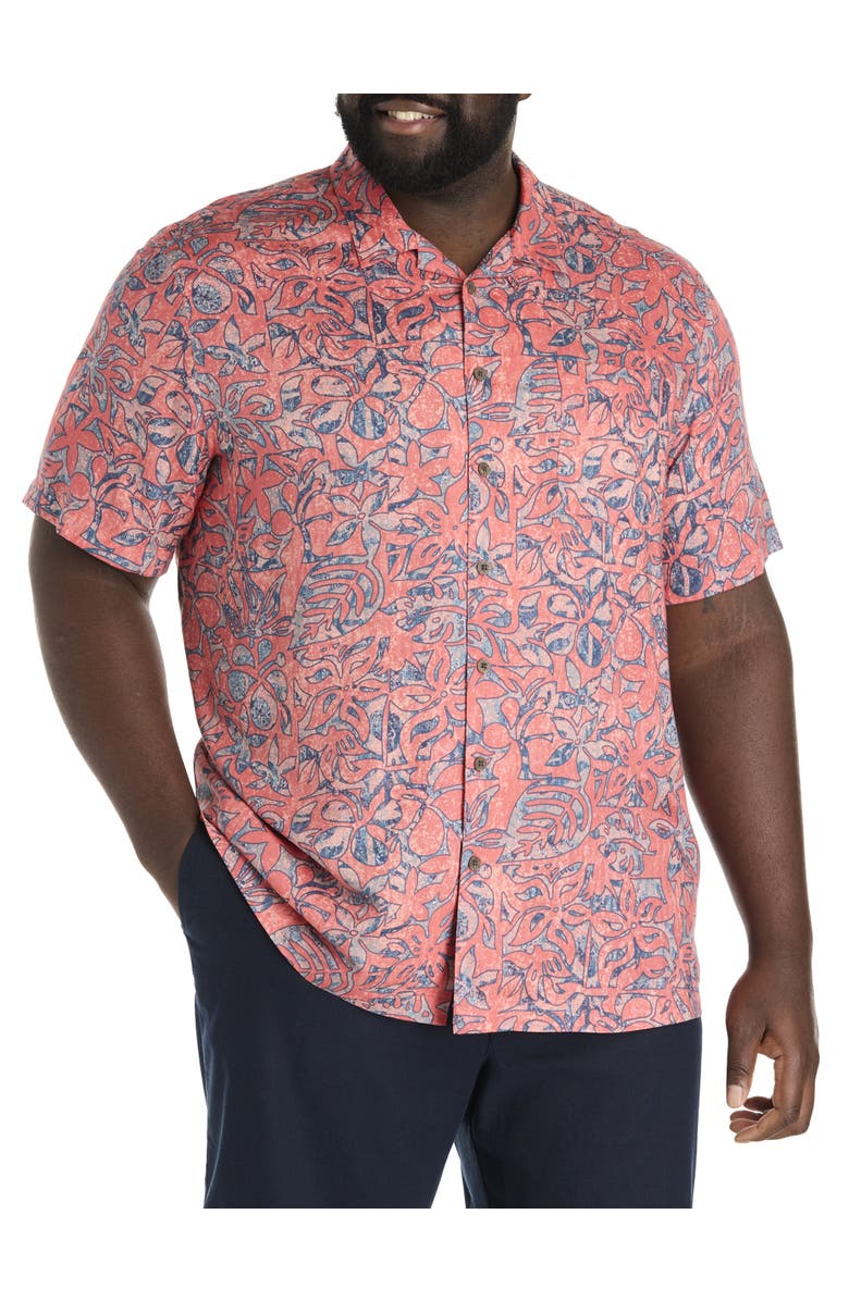 Oak Hill by DXL Big & Tall Big Floral Sport Shirt, Main, color, 
