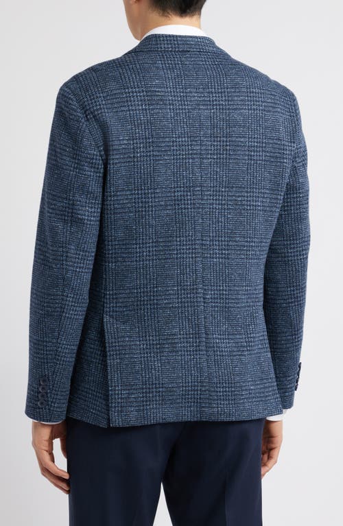 Nordstrom Glen Plaid Knit Cotton Blend Sport Coat In Navy Pepe Texture Plaid