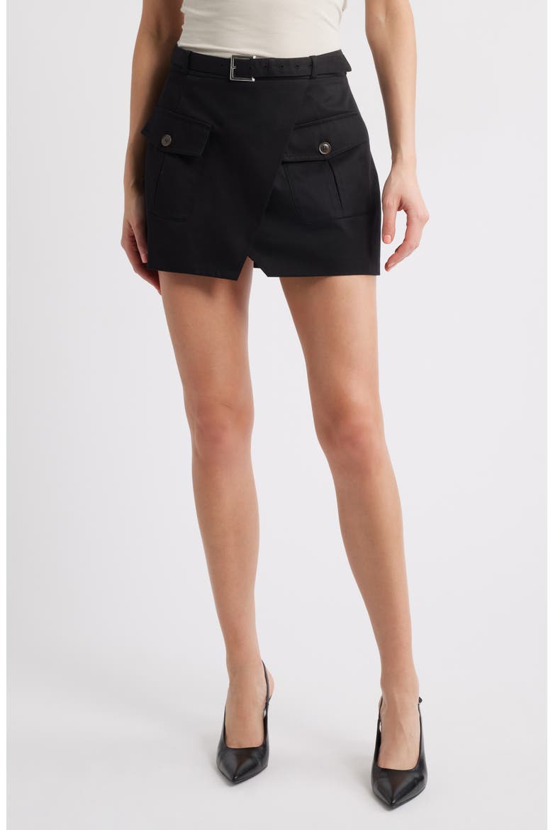 The Utility Cotton Cargo Miniskirt, Main, color, BLACK