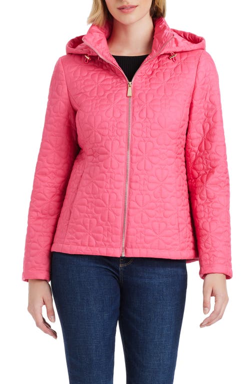 Kate Spade New York Spade Floral Quilted Jacket In Watermelon Pink