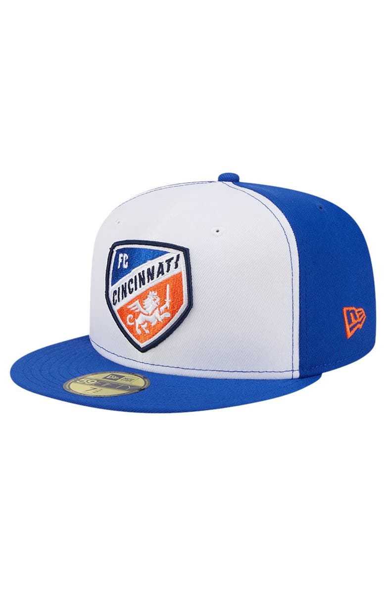 New Era Men's New Era White/Blue FC Cincinnati 2024 Kick Off Collection 59FIFTY Fitted Hat, Alternate, color, White
