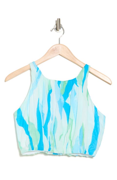 Cotton Elastic Bottom Halter Cover-Up Top