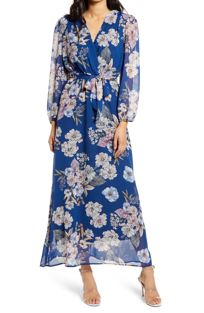 Fraiche by J Megan Floral Long Sleeve Dress, Main, color, Megan