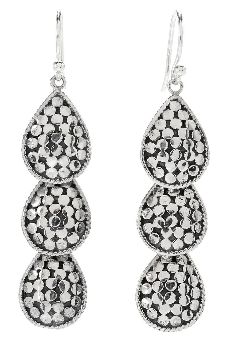 Dots Teardrop Earrings, Main, color, SILVER