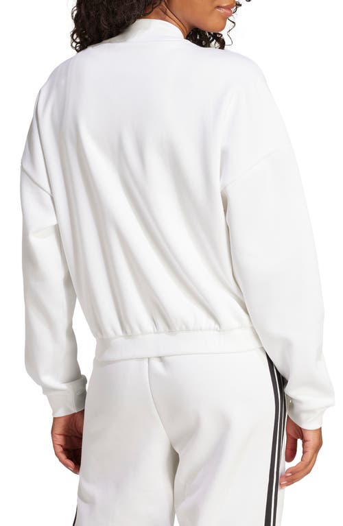 Adidas Originals Adidas Fleece Bomber Jacket In White