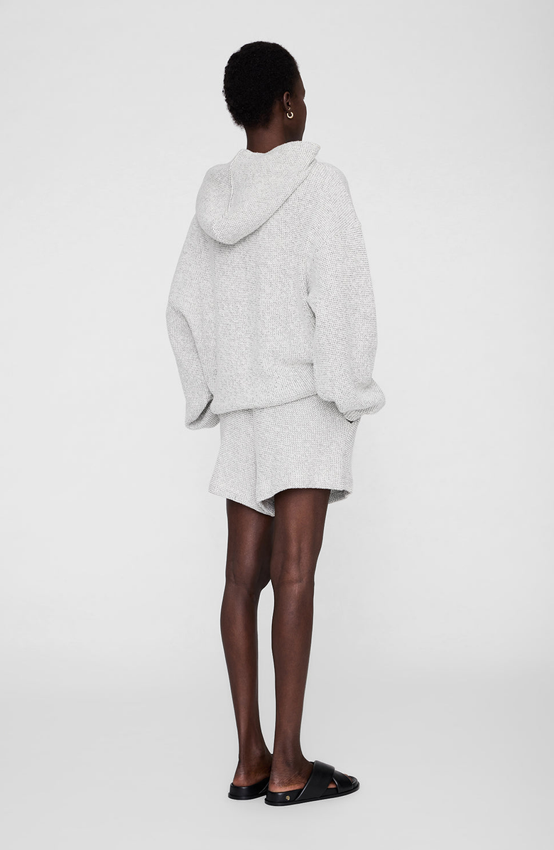 ANINE BING Framed Monogram Alec Hoodie, Alternate, color, Ivory And Black