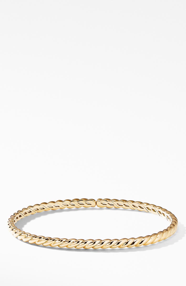 David Yurman Pavé Flex Collection Gold Flex Bracelet in 18K Yellow Gold, Main, color,