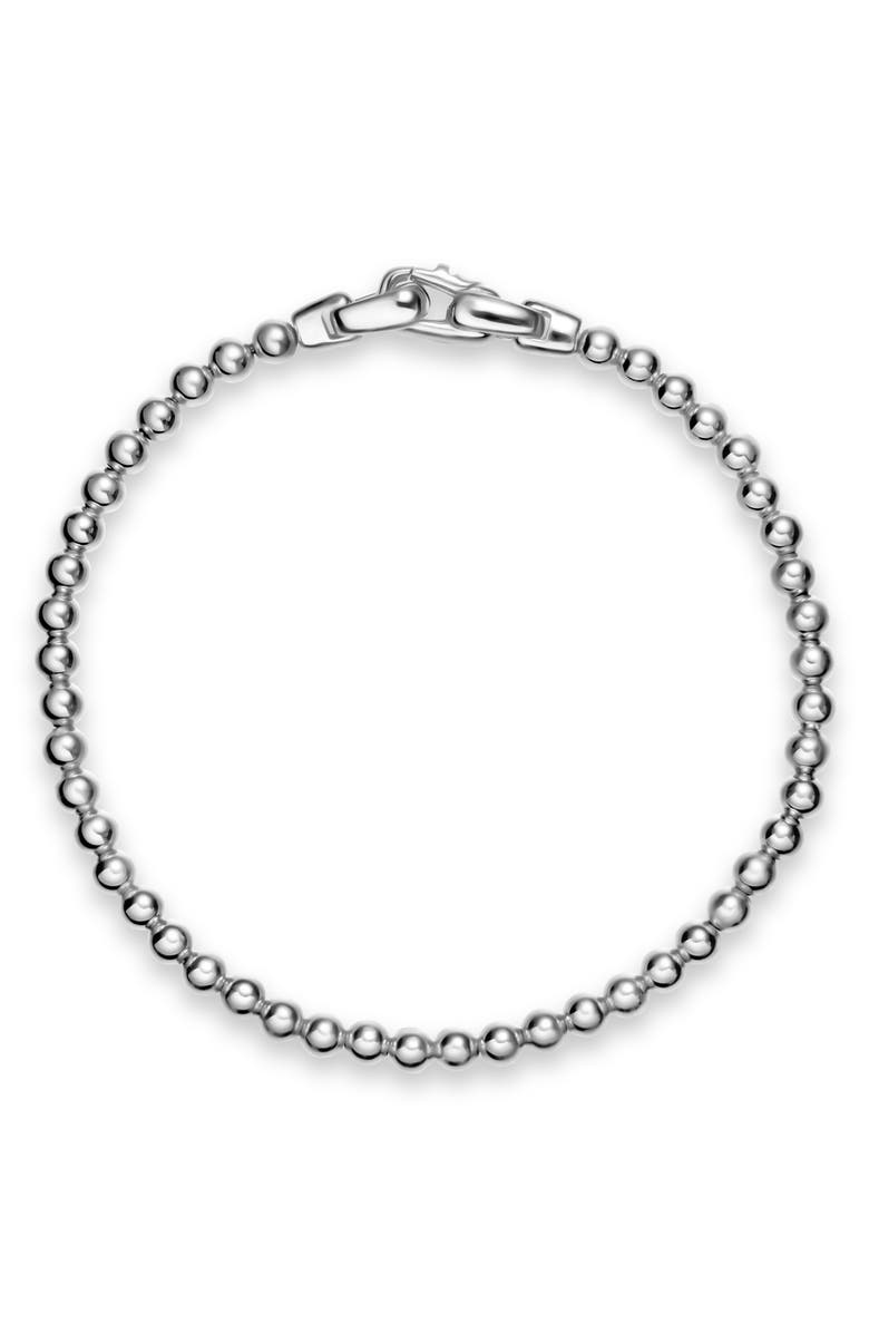 David Yurman Men's Spiritual Beads Metal Bead Bracelet, 4mm, Alternate, color, Silver