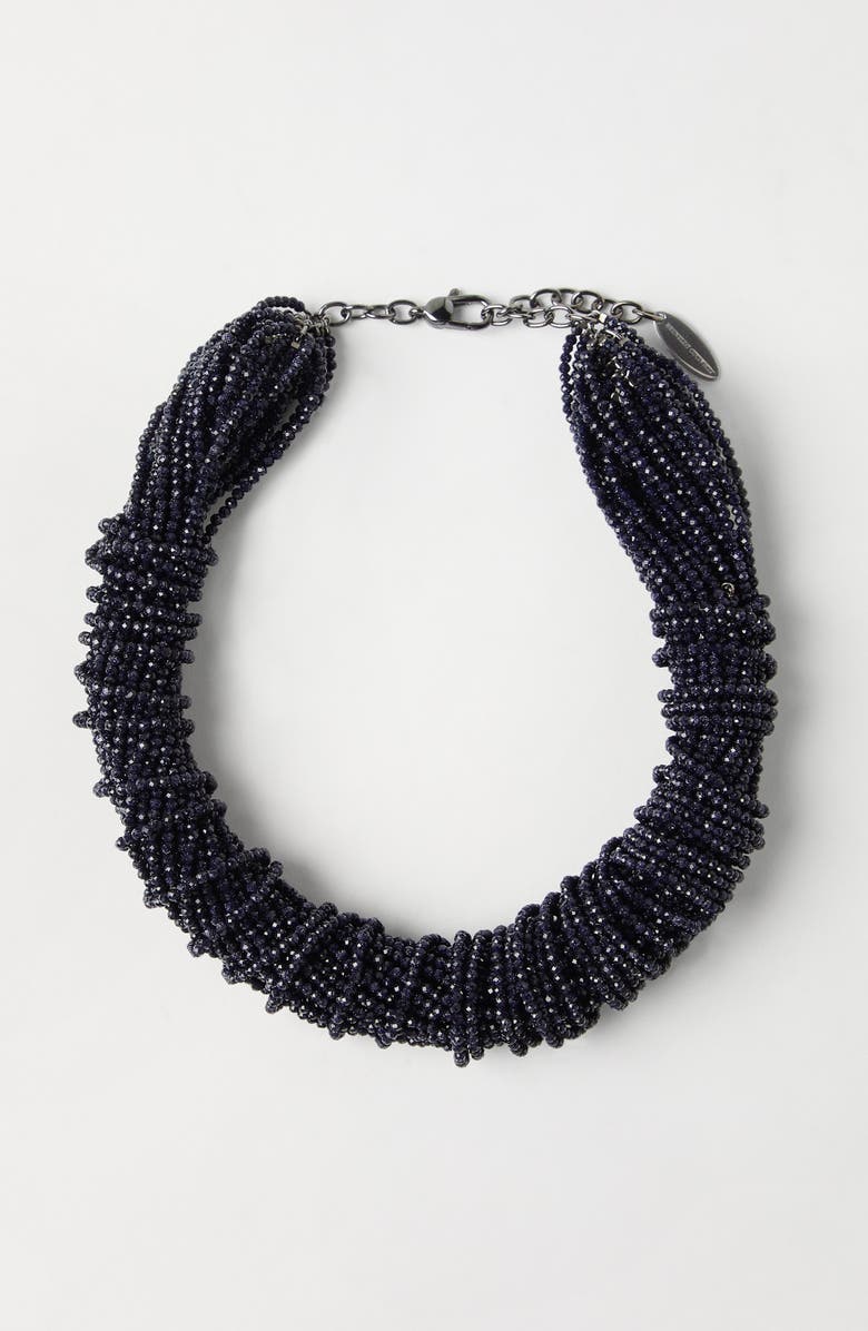 Brunello Cucinelli Sandstone and silver choker, Alternate, color, Night