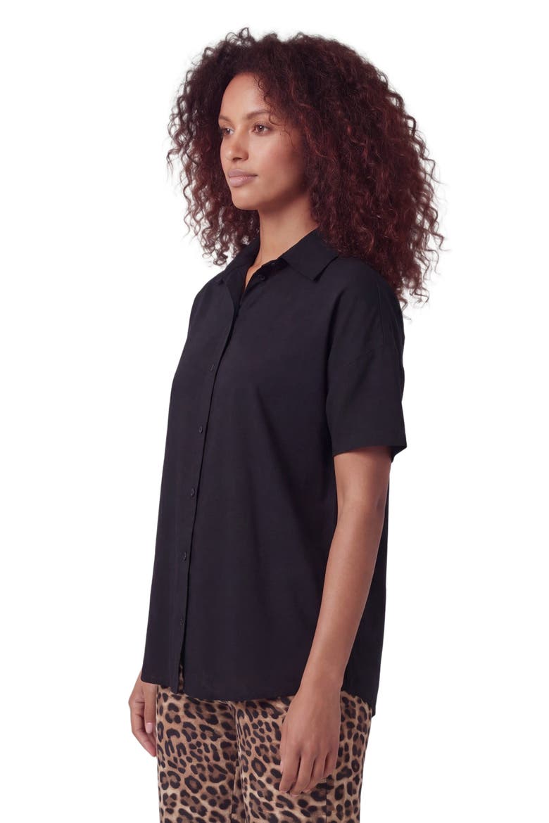 Womens Suzy Short Sleeve Shirt, Alternate, color, BLACK