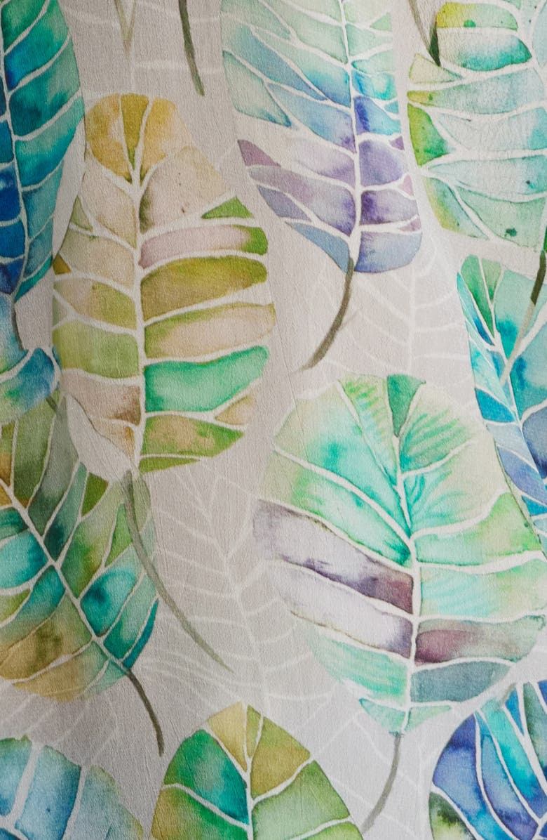 APNY Print Roll-Up Sleeve Chiffon Button-Up Shirt, Alternate, color, Grey Multi