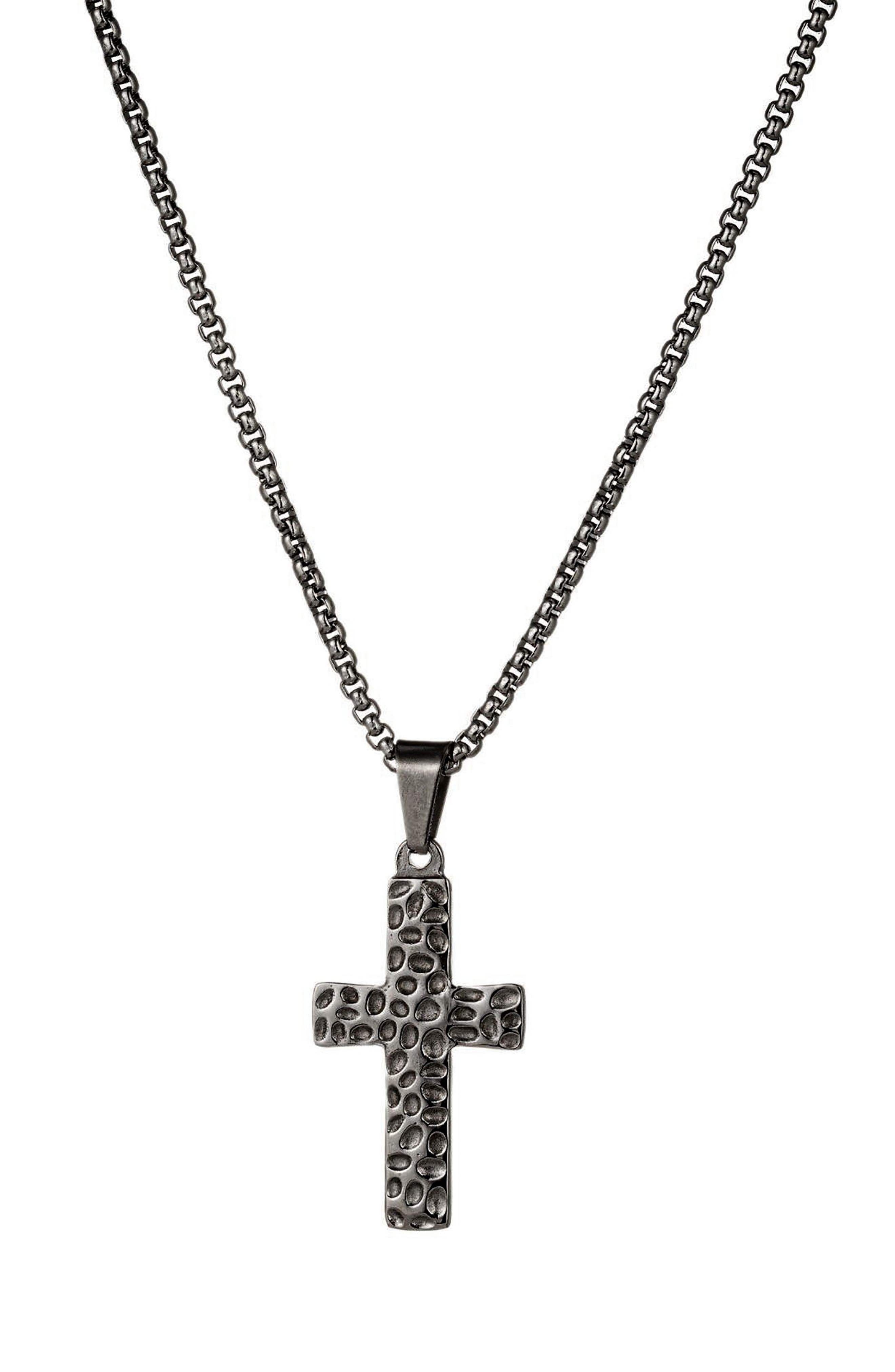 EYE CANDY LOS ANGELES Men's Elliot Cross Pendant Necklace