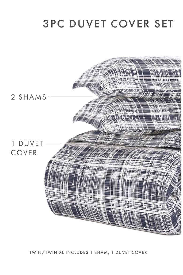 IENJOY HOME Premium Ultra Soft Polka Dot Pattern 3-Piece Duvet Cover Set, Alternate, color, NAVY