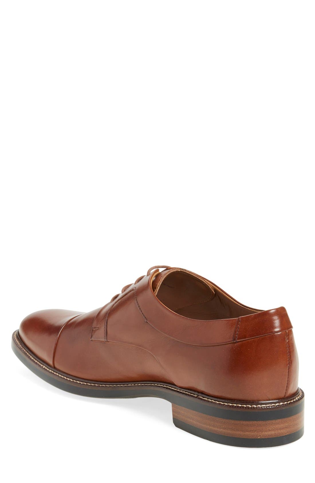 Warren Cap Toe Derby - Wide Width Available, Alternate, color, BRITISH TAN LEATHER