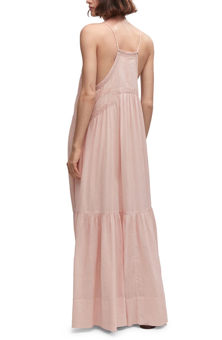 MANGO Lace Trim Maxi Dress, Alternate, color, 