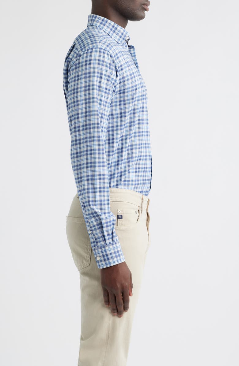 johnnie-O Donovan Plaid Stretch Button-Up Shirt, Alternate, color, Navy