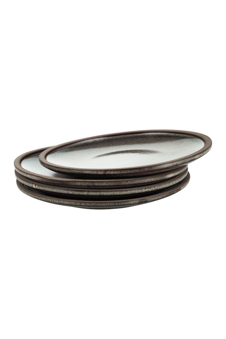 Tina Stoneware 4-Piece Dinner Plate, Main, color, Green and Beige