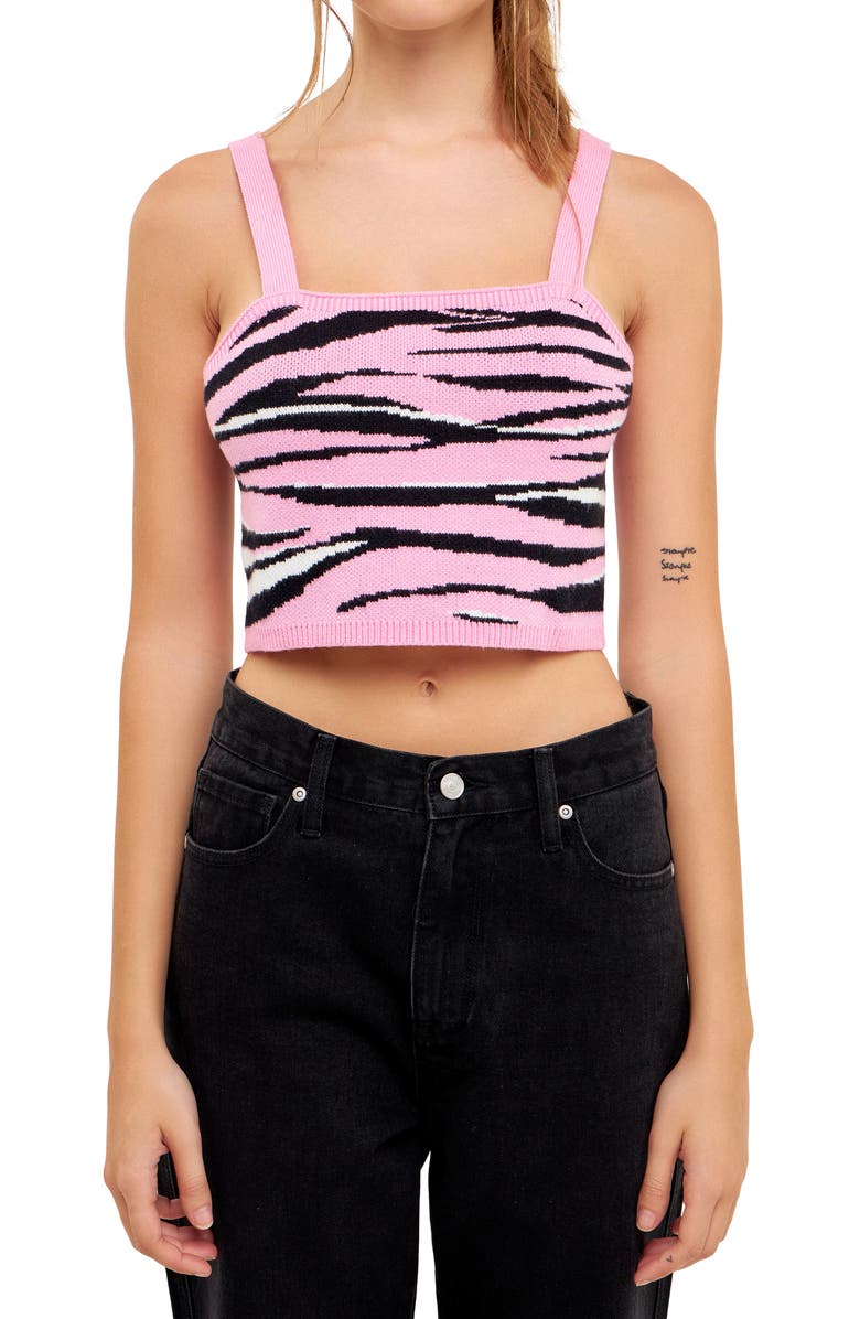 Grey Lab Animal Print Tank, Alternate, color, Pink Multi