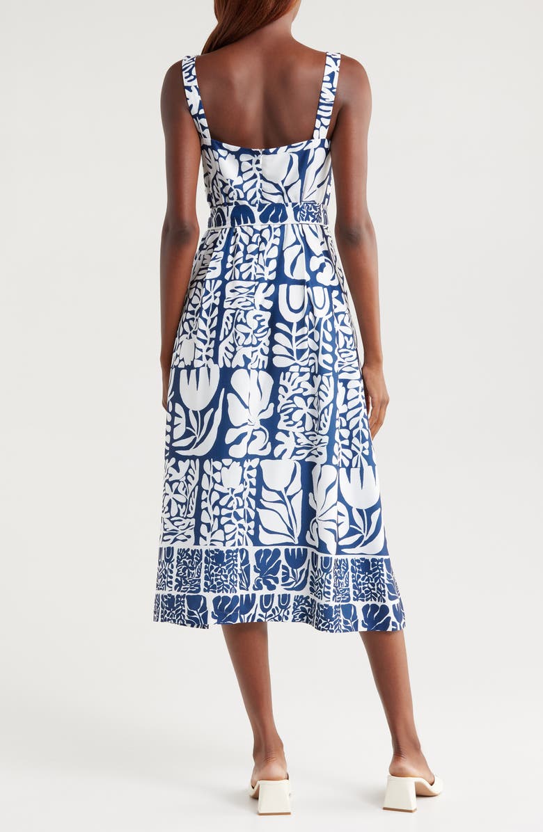 Julia Jordan Mixed Print Dress, Alternate, color, Blue Ivory