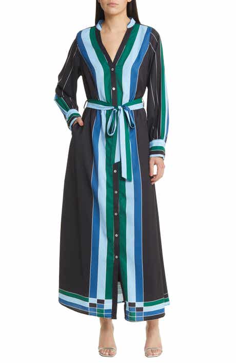 CIEBON Carmine Stripe Elbow Sleeve Shirtdress