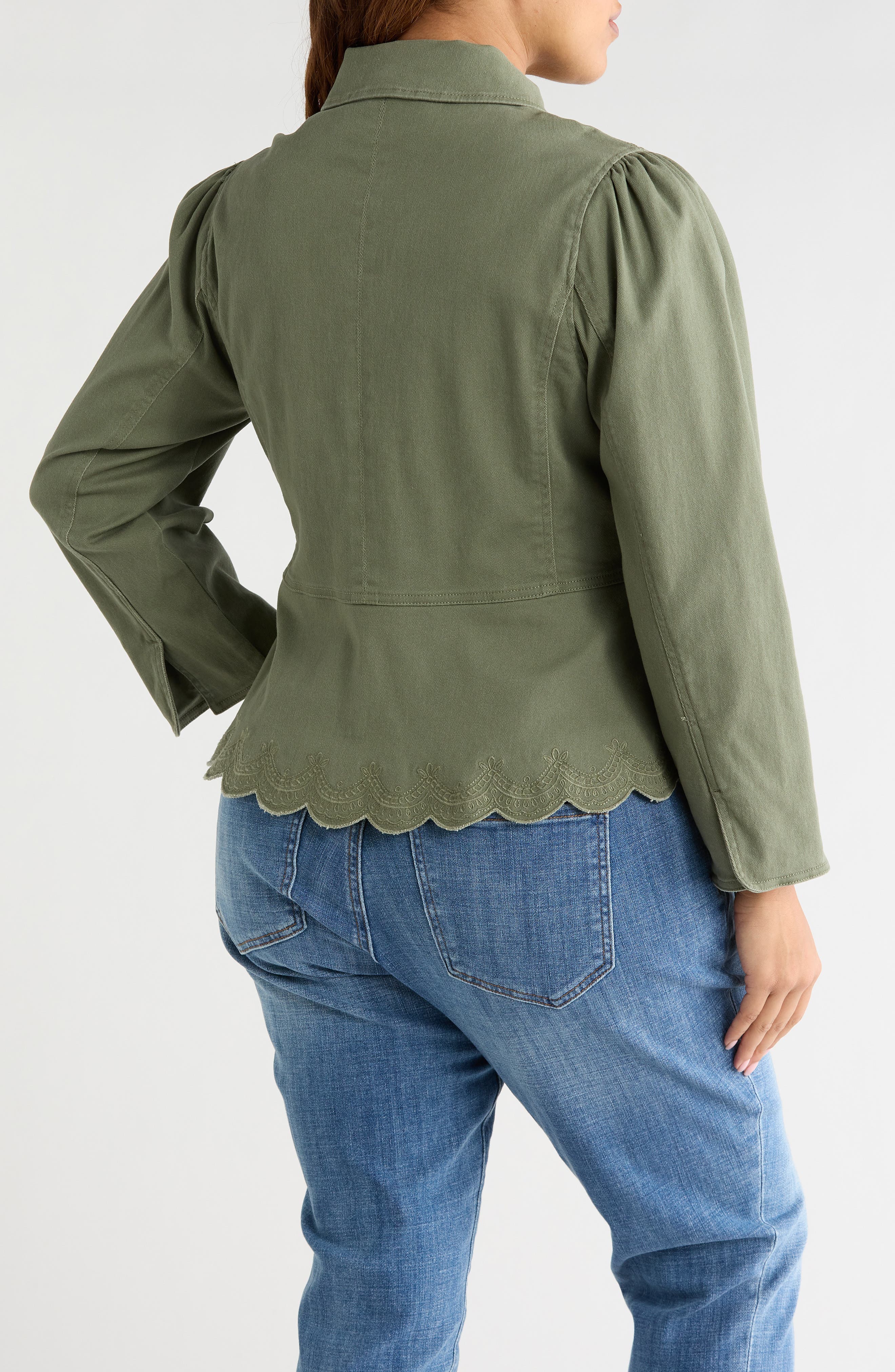 Embroidered Scallop Peplum Jacket - image 2