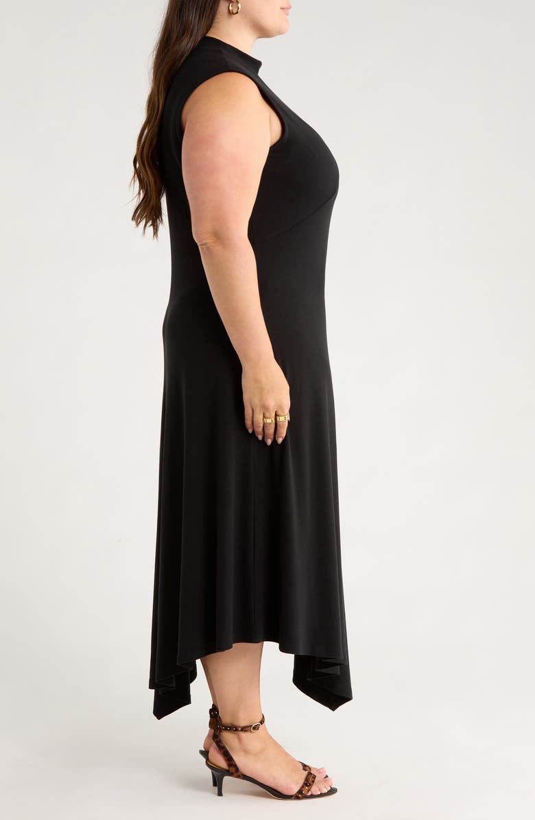 Treasure & Bond Mock Neck Asymmetrical Maxi Dress, Alternate, color, Black