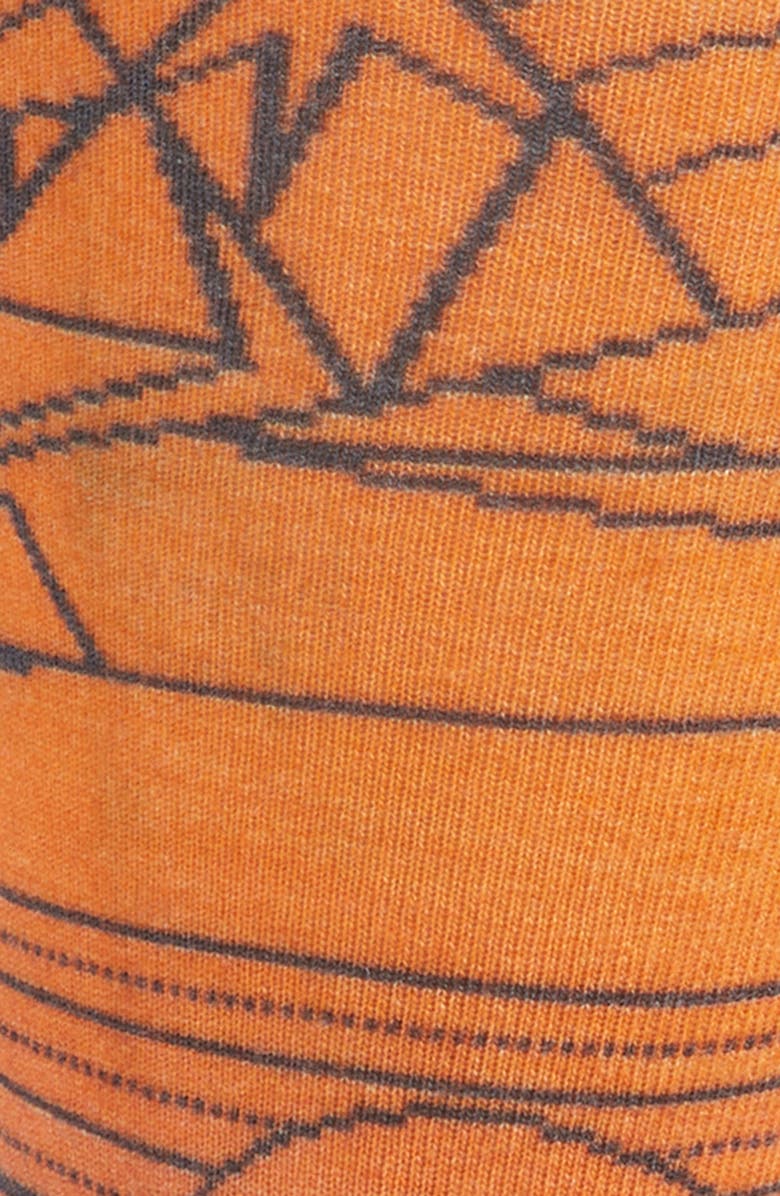Smartwool Targeted Cushioning Geo Peaks Print Over the Calf Ski Socks, Alternate, color, Orange Rust