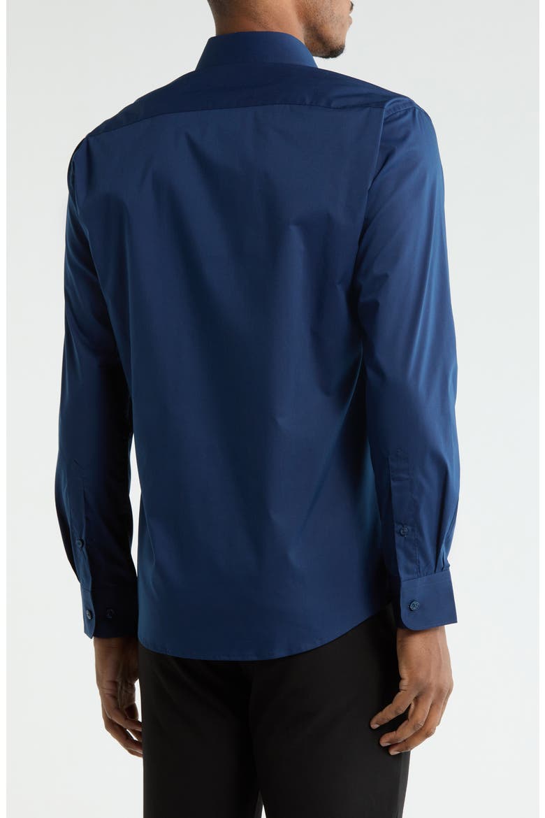 Navy Solid Stretch Dress Shirt, Alternate, color, DKNY NAVY